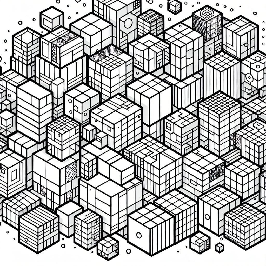 cubes from geometry dash in action poses