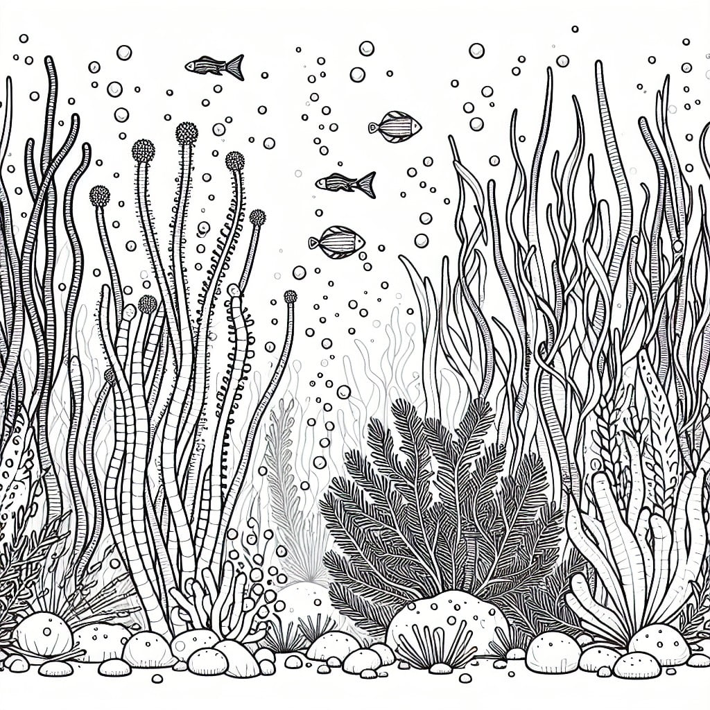 seaweed forest coloring page