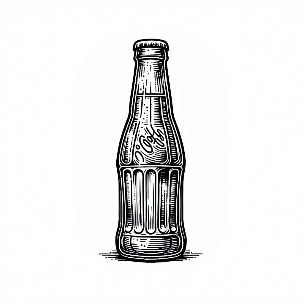 classic soda bottle outline page