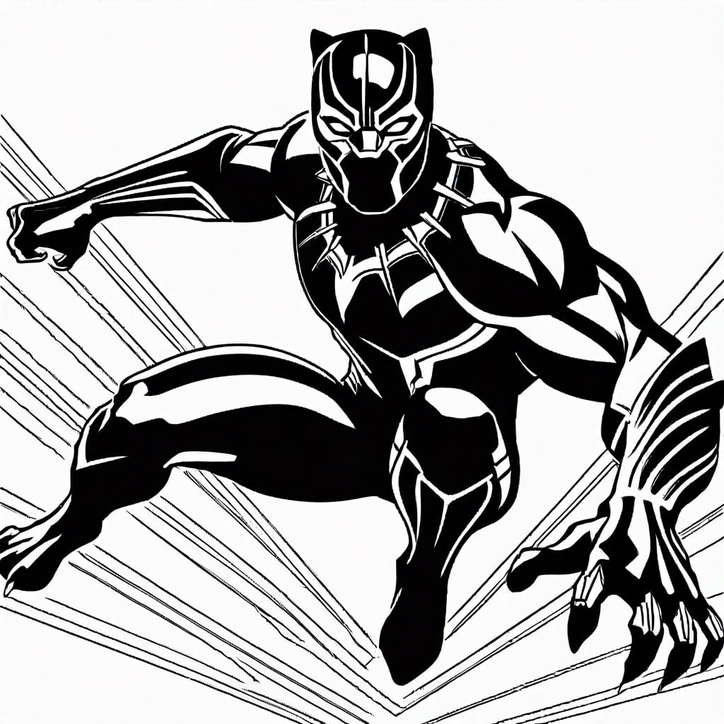 black panther in action pose