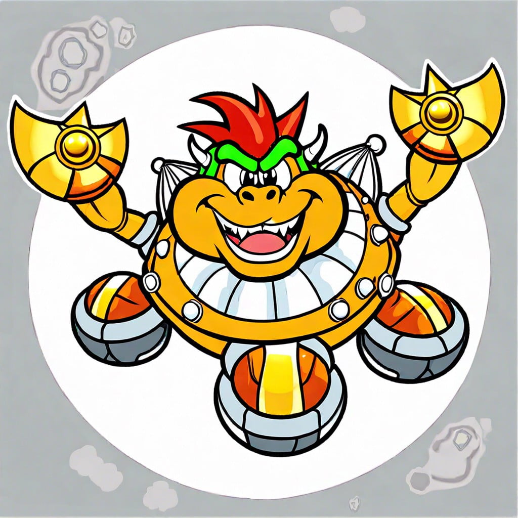 bowser in his flying clown car