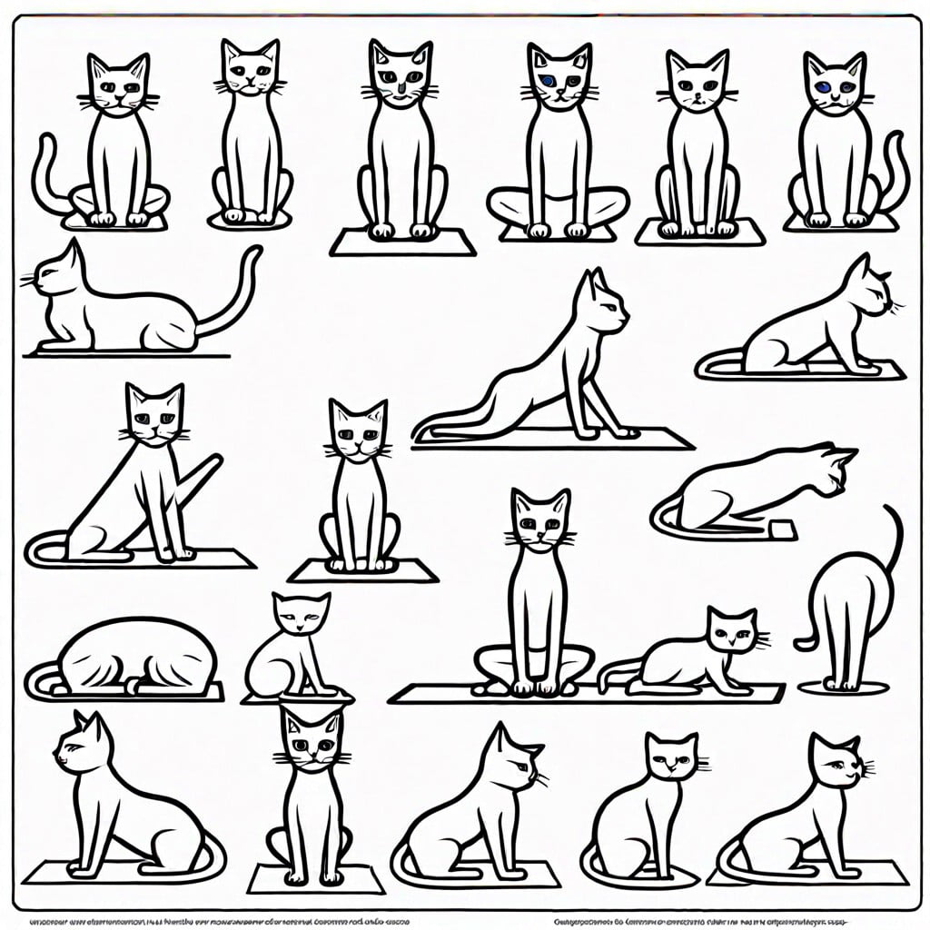 cats doing yoga poses