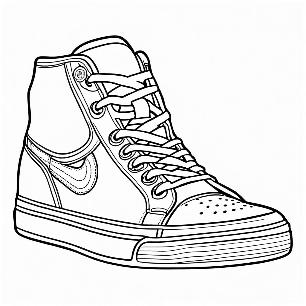 classic high tops coloring page