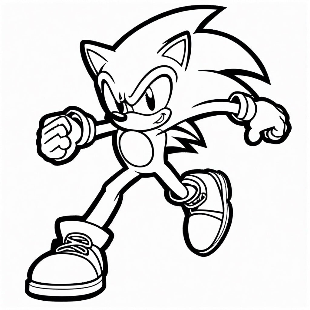 classic sonic in a running pose