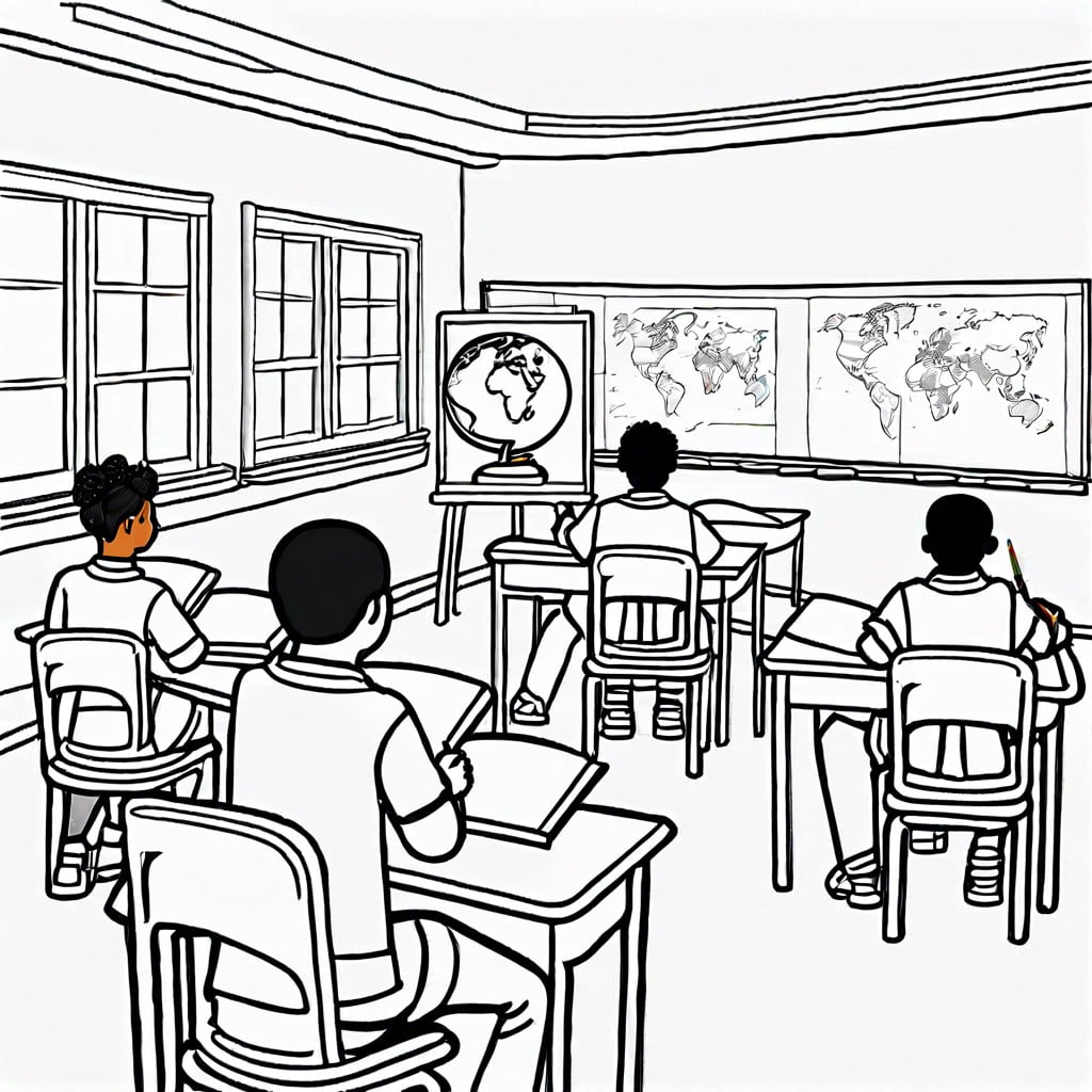 classroom scene with students and teacher