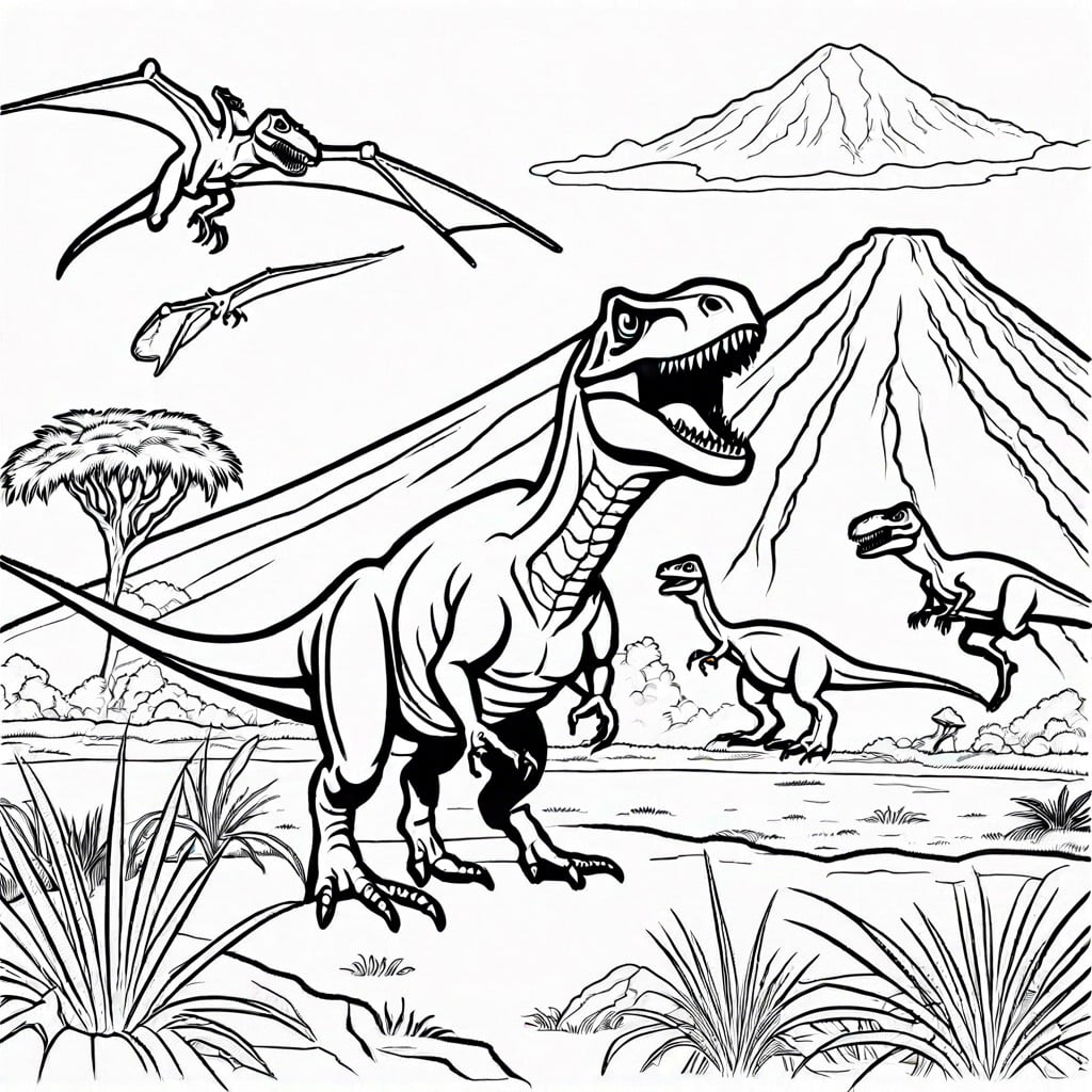 dinosaur adventure t rex and velociraptors in a prehistoric setting