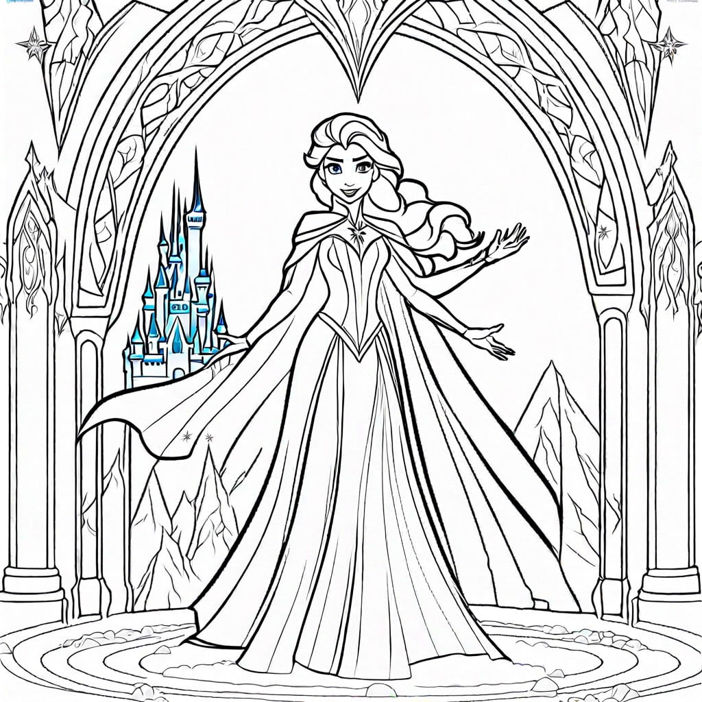 elsa conjuring an ice castle