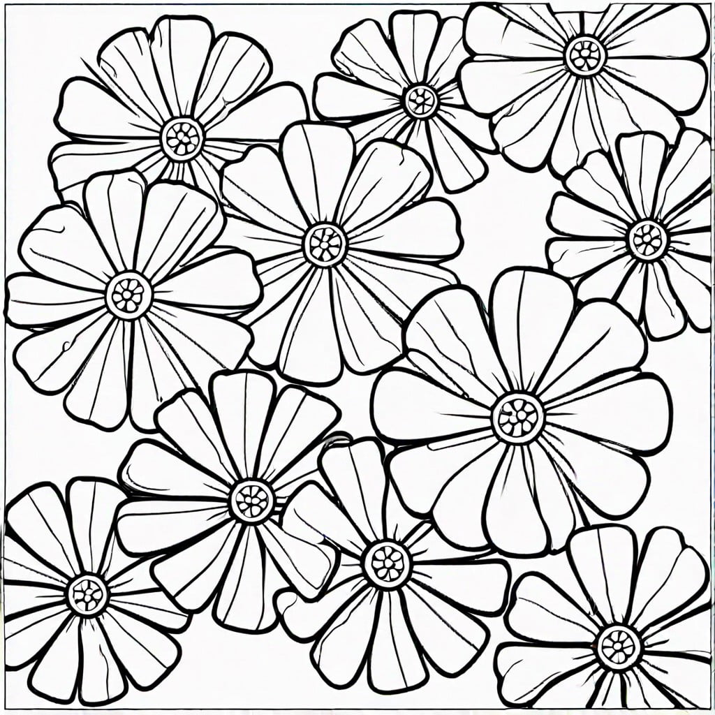 fraction flowers color petals based on fraction simplification