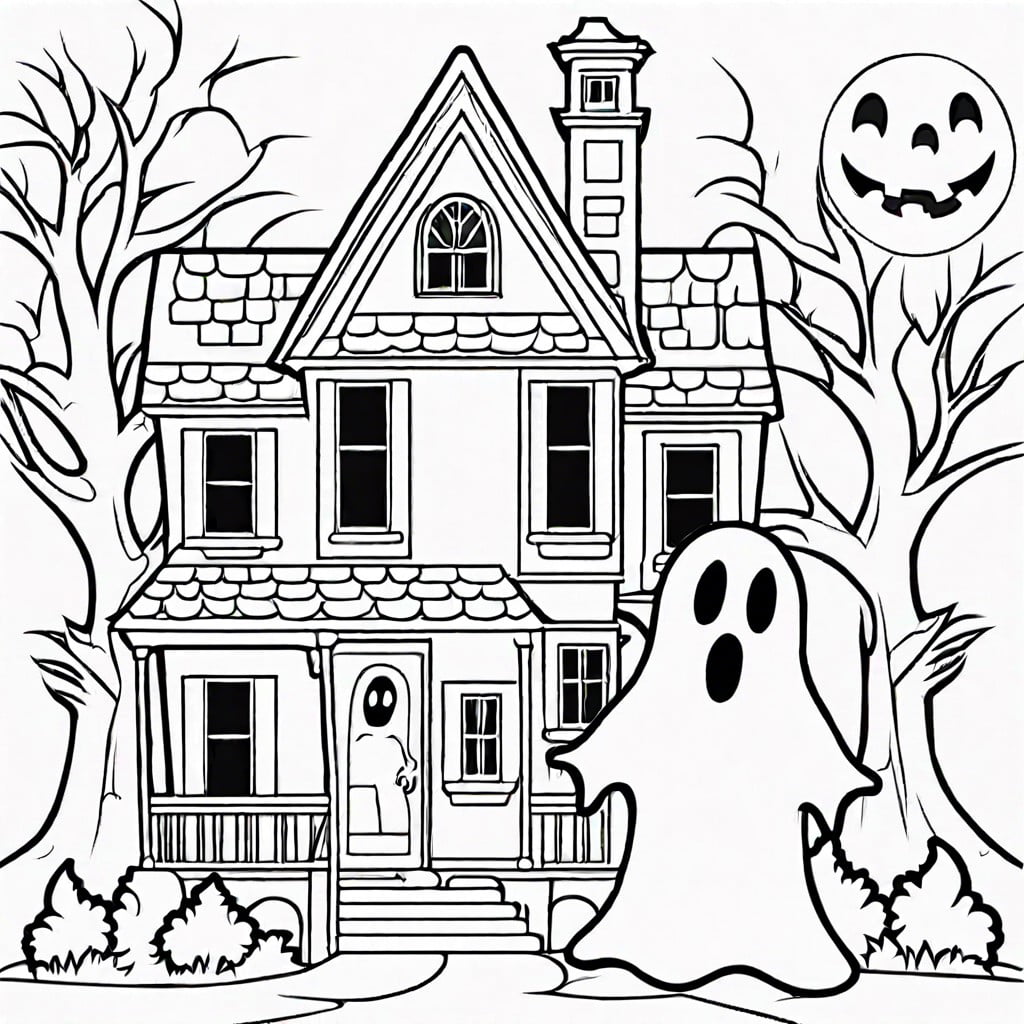 friendly ghost in a haunted house