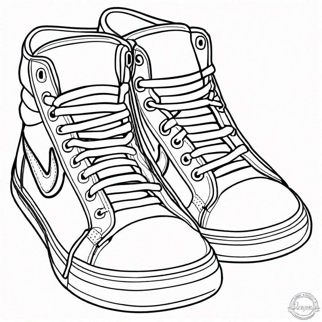 high top sneakers coloring page