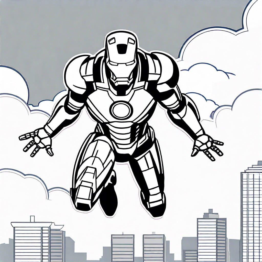 iron man in flight featuring iron man soaring through the sky