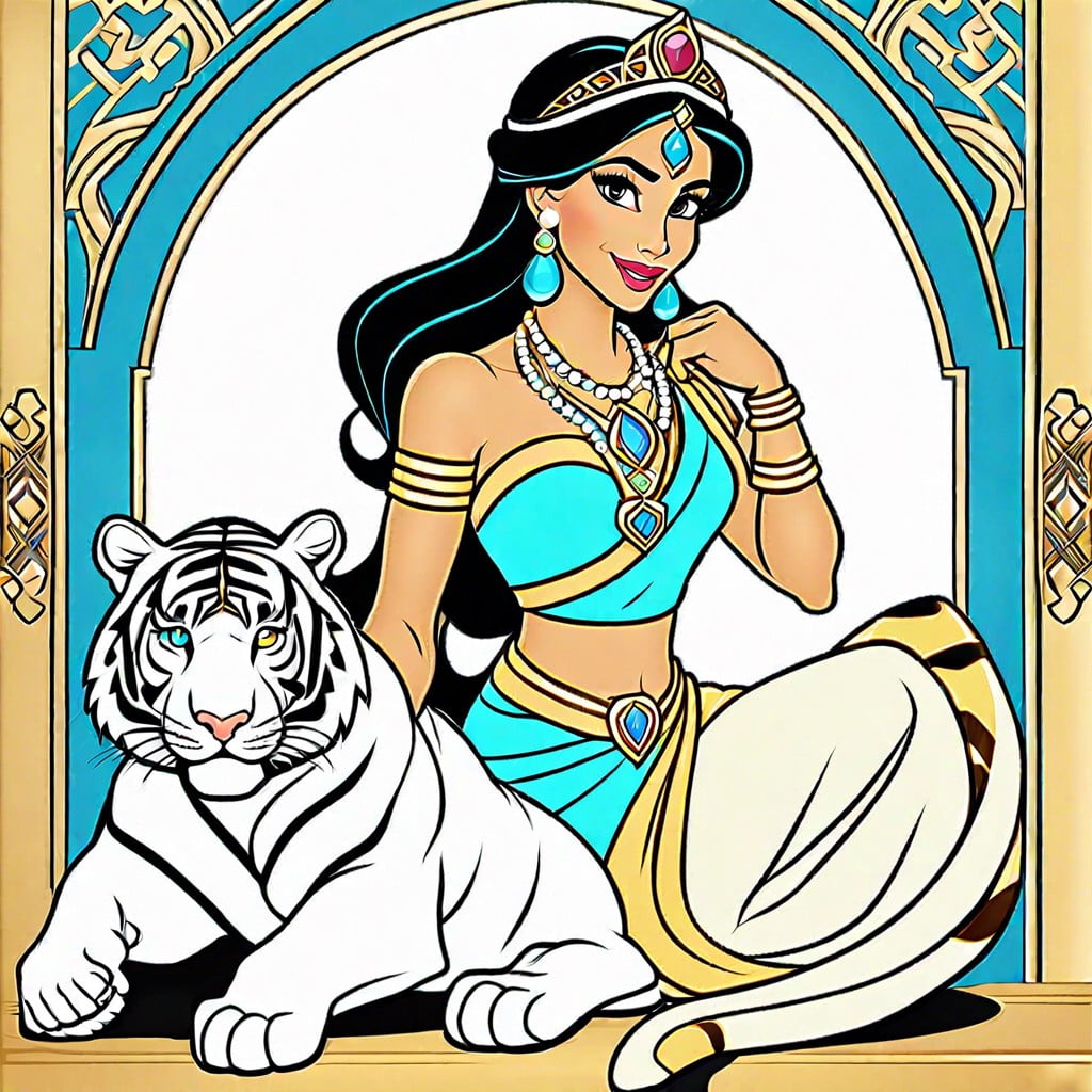 jasmine in a classic pose with her tiger rajah