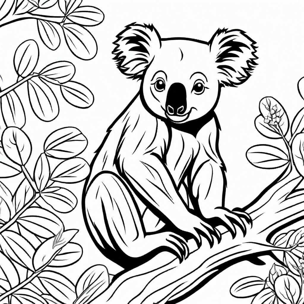 koala in a eucalyptus forest