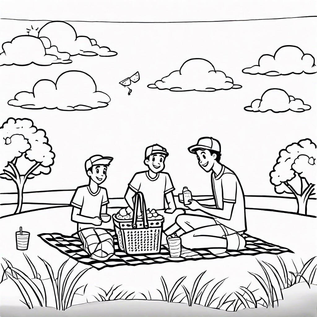 lankybox characters having a picnic
