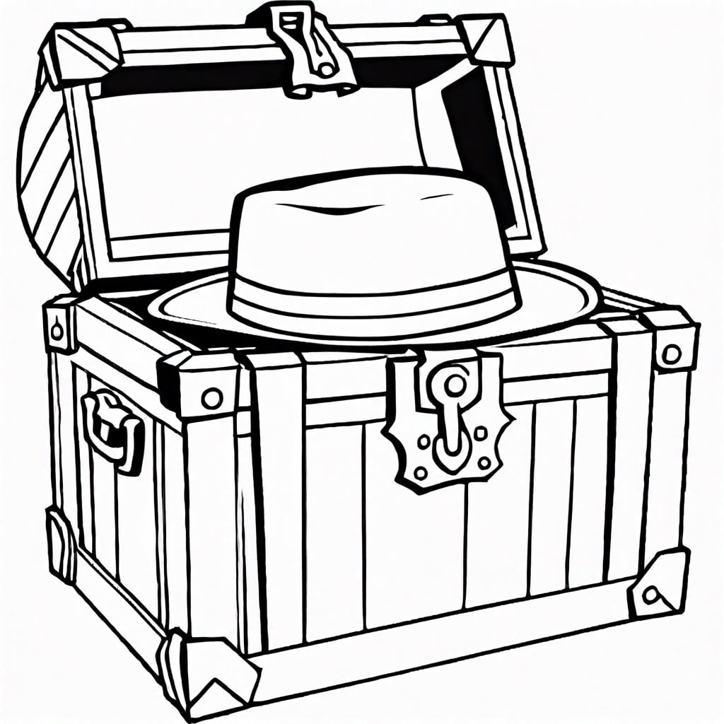 luffys straw hat on a treasure chest