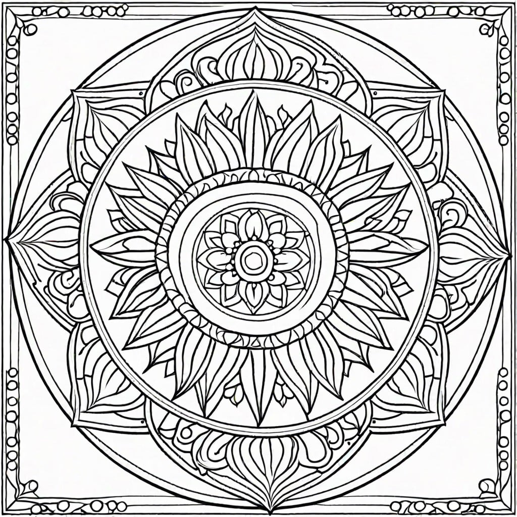 mandala with large easy to color sections