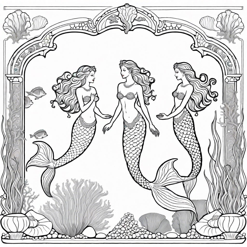 mermaids in a coral palace