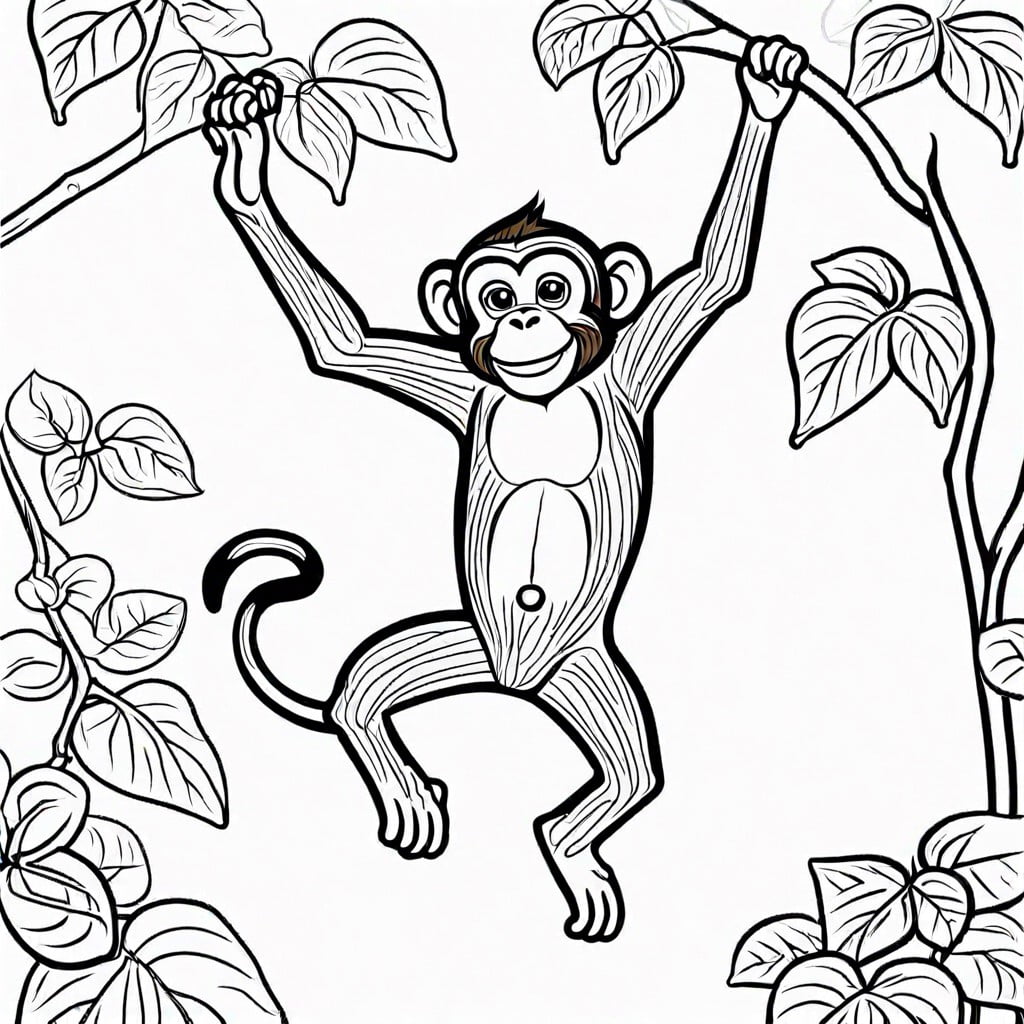 monkey swinging on a vine page