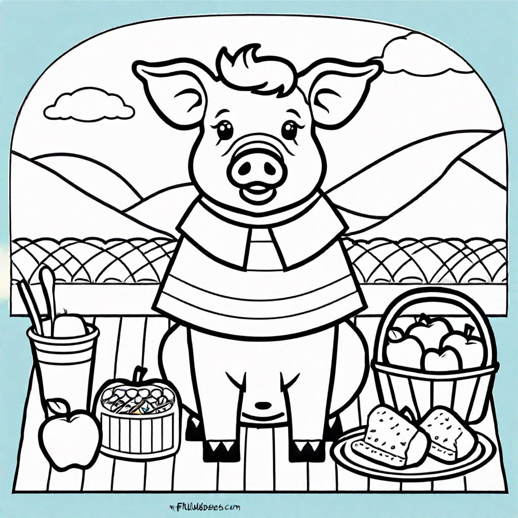pig at a picnic
