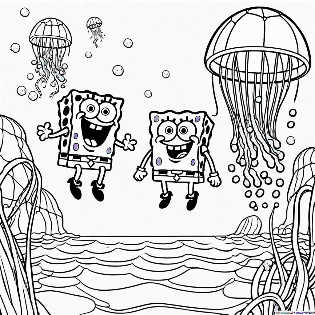 spongebob and patrick star jellyfishing