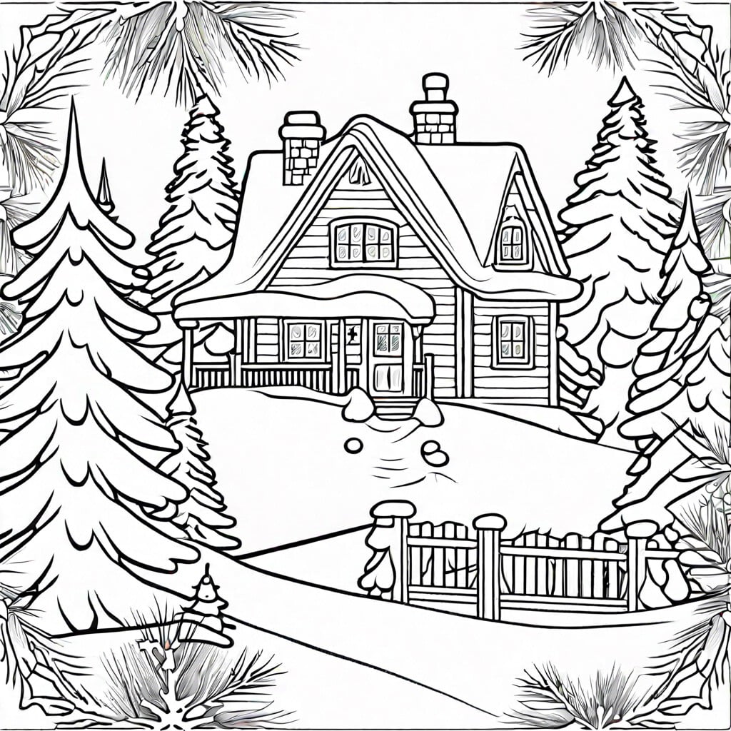 whimsical winter wonderland detailed scenes of snowy landscapes with playful snowflakes and icicles