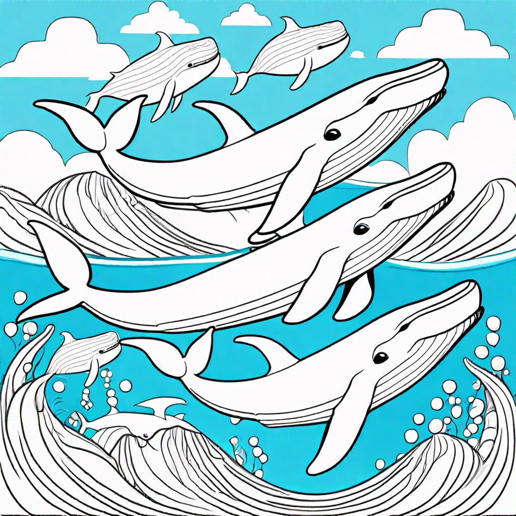 a playful pod of whales