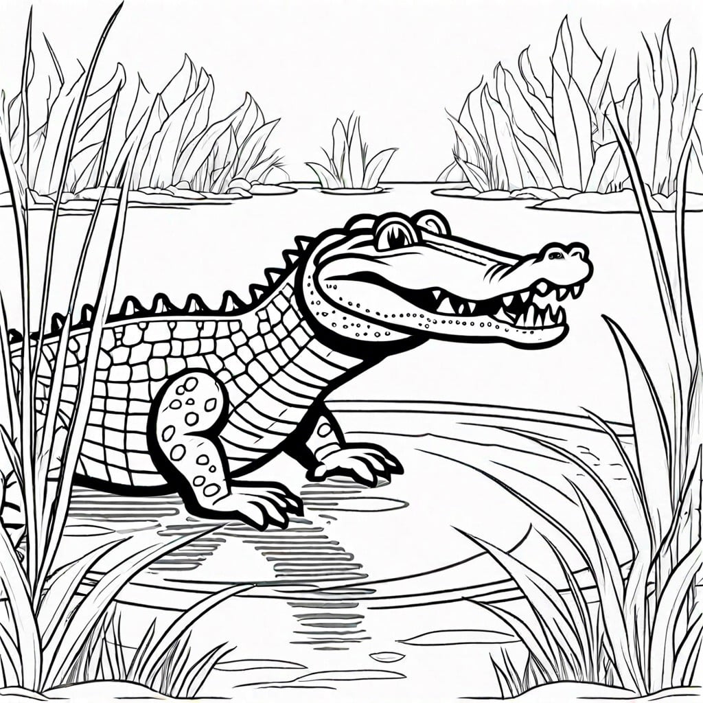 alligator in a swamp