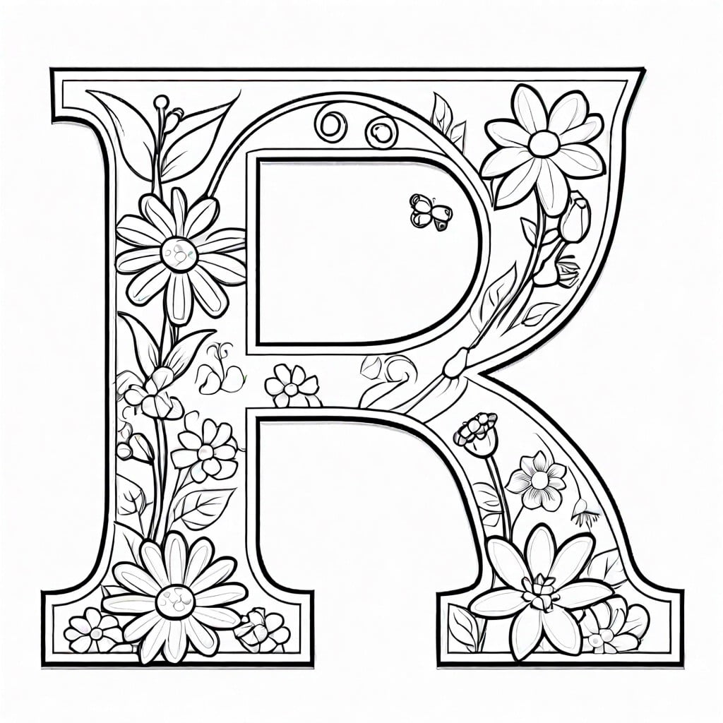 alphabet garden with flowers shaped like the letter a