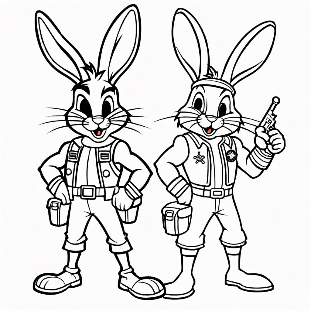 bugs bunny in different costumes pirate astronaut etc