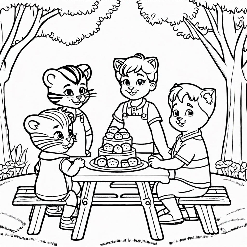 daniel tiger and friends on a picnic
