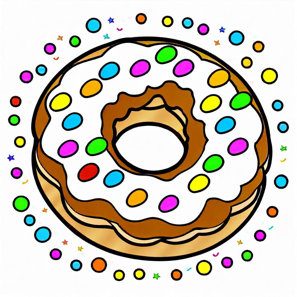 donut with sprinkles under a rainbow