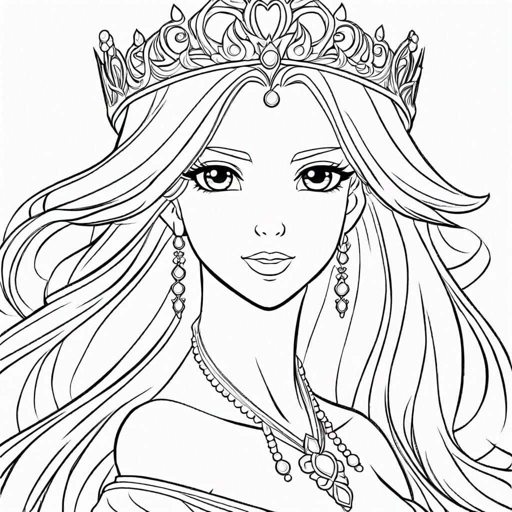 elegant princess with flowing hair