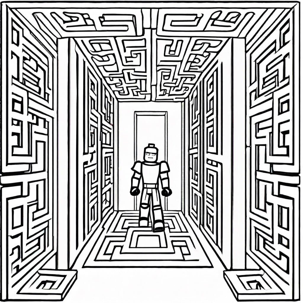 figure escaping a maze of doors