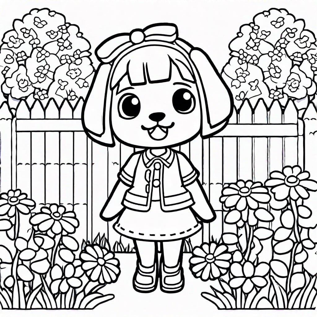 isabelle in a flower garden