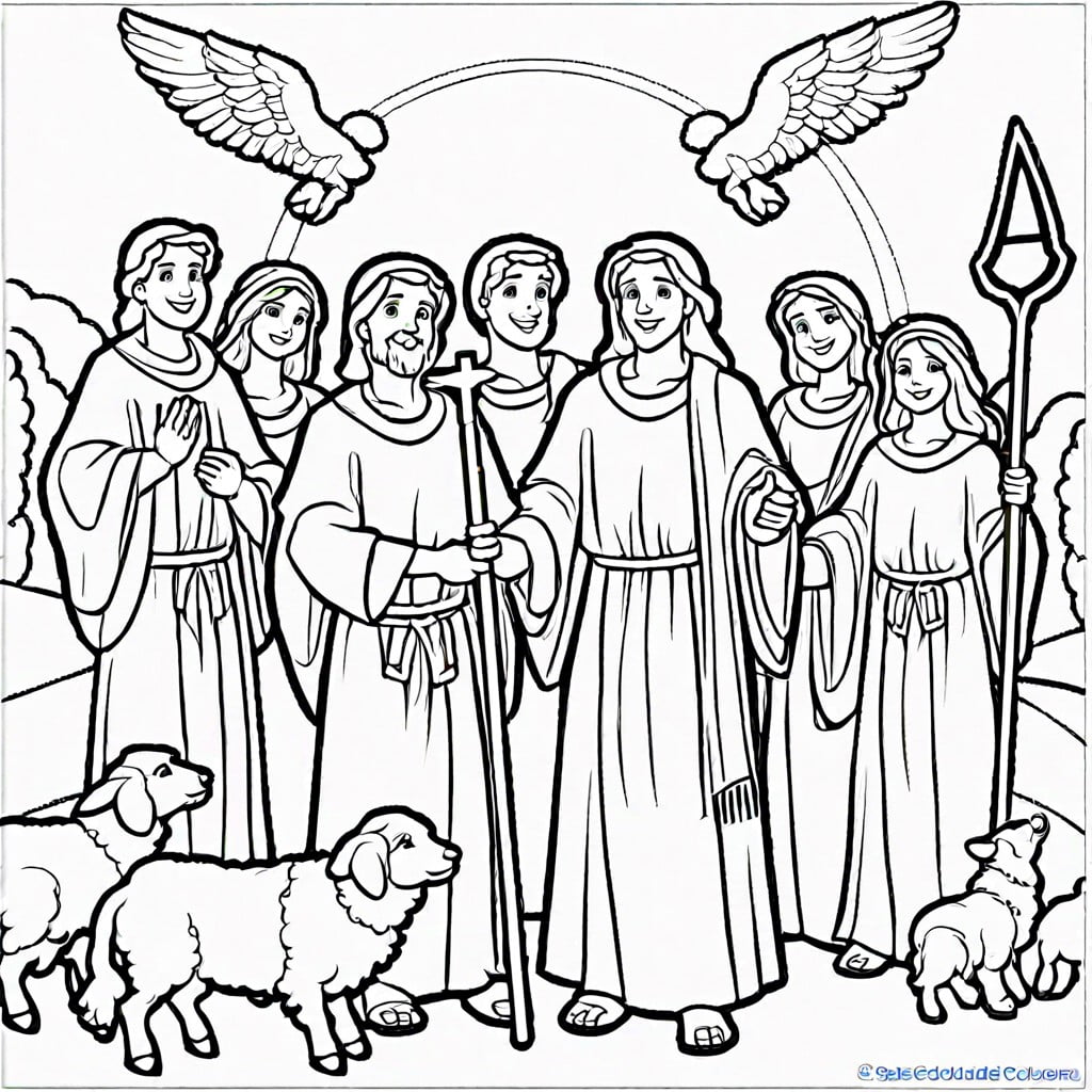 shepherd and angels scene