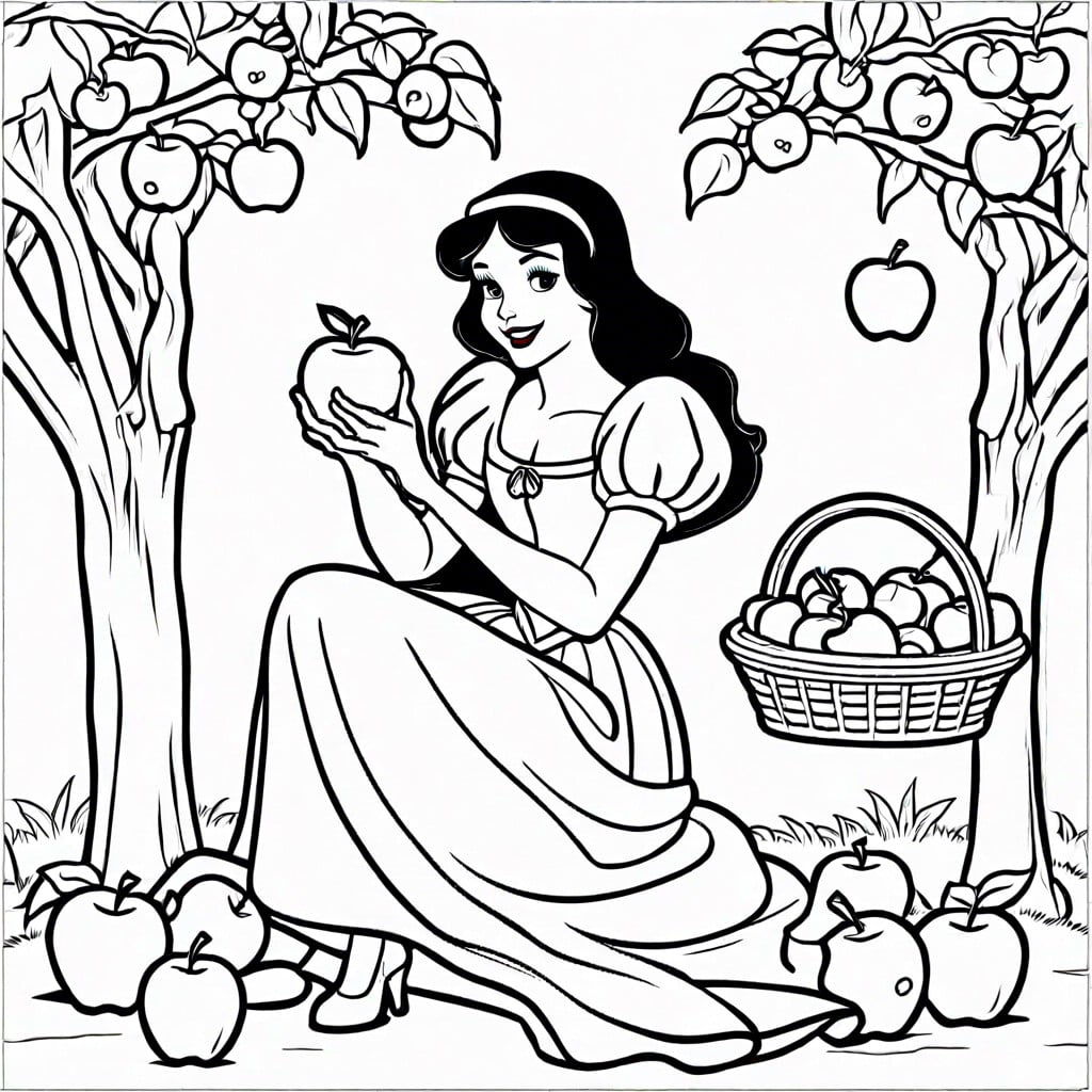 snow white picking apples