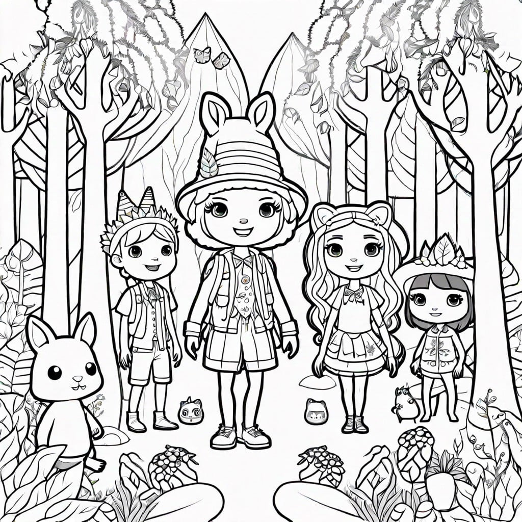 toca boca characters in a magical forest