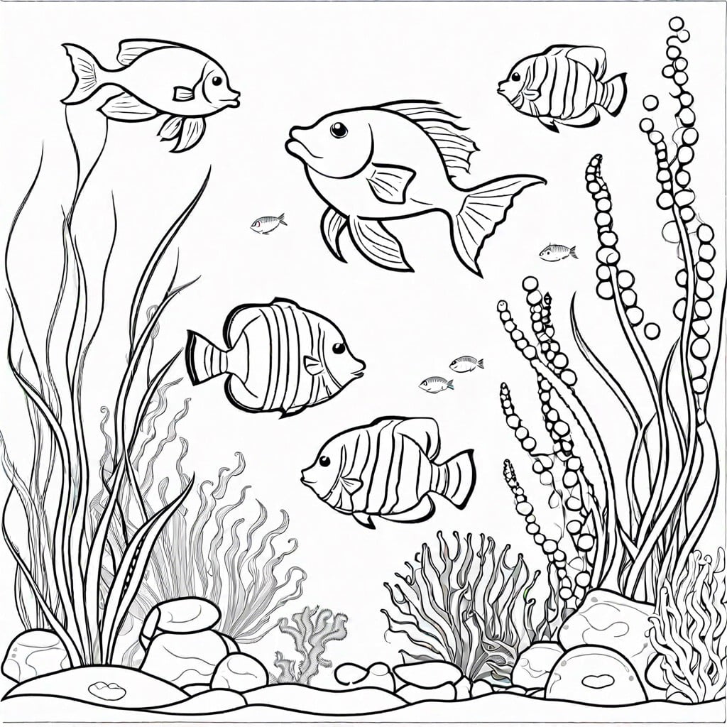 underwater adventure features various sea creatures and plants